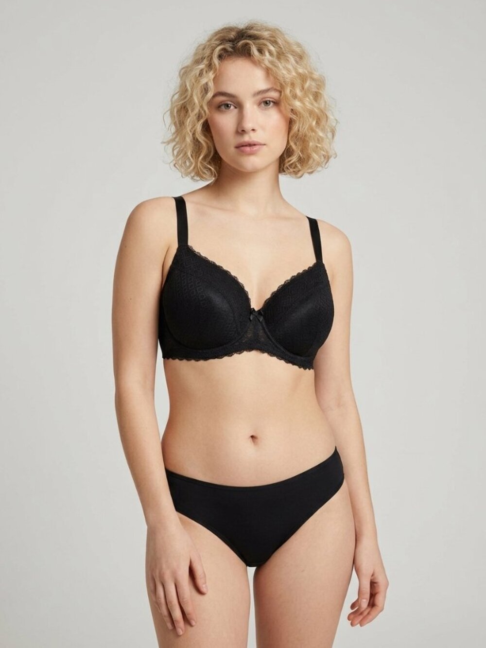 2/$30 Black Fuchsia by Secret Lace LLC Underwire Argyle Lace Bra Black 44D #9447
